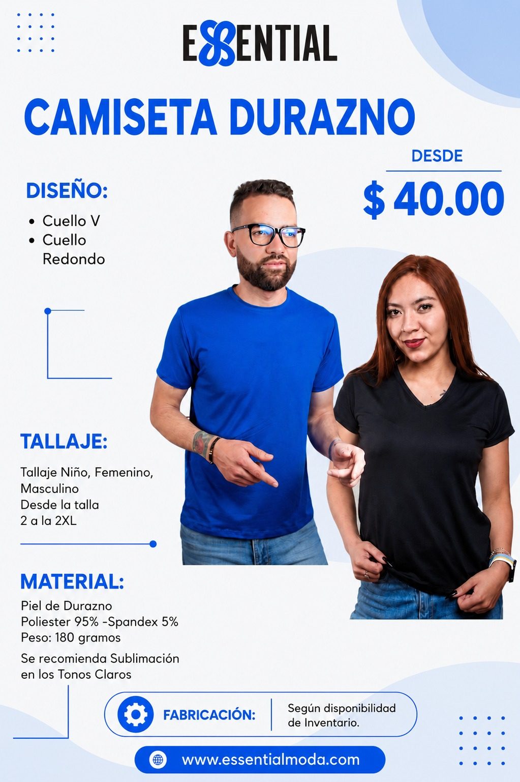 Camiseta Piel Durazno | Essential Moda
